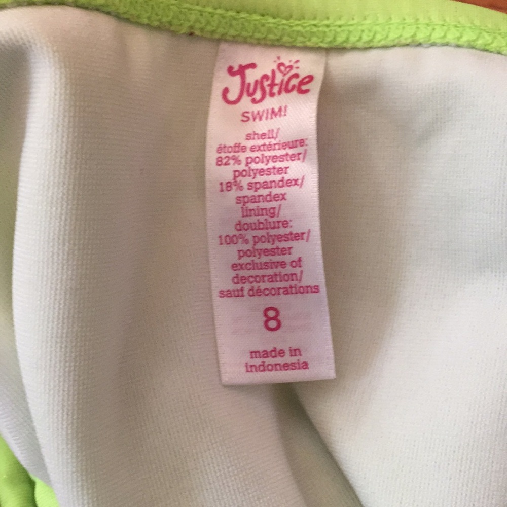Justice Florescent girls bathing suit Sz 8 - Picture 6 of 6